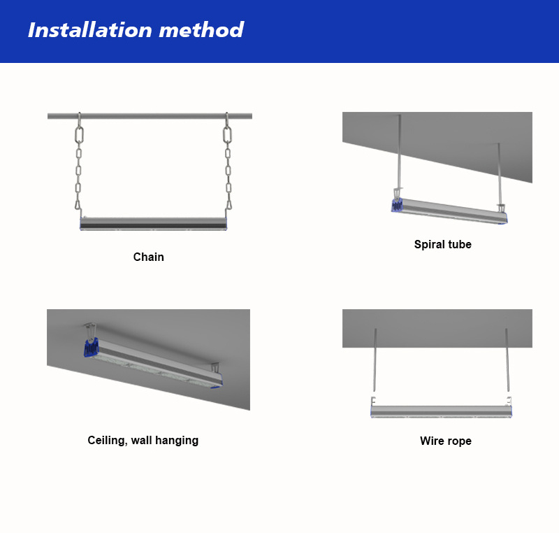 Commercial anti-glare diffused 4ft recessed 50w 100w 150 watt linear led high bay shop light for warehouse gymnasium garage