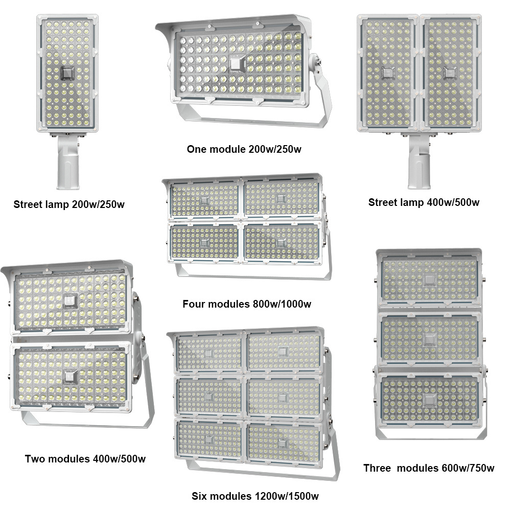 Outdoor project waterproof ip66 smart high mast 200w 250w 400w 500 w 750w 1000w 1500w module led floodlights led flood light