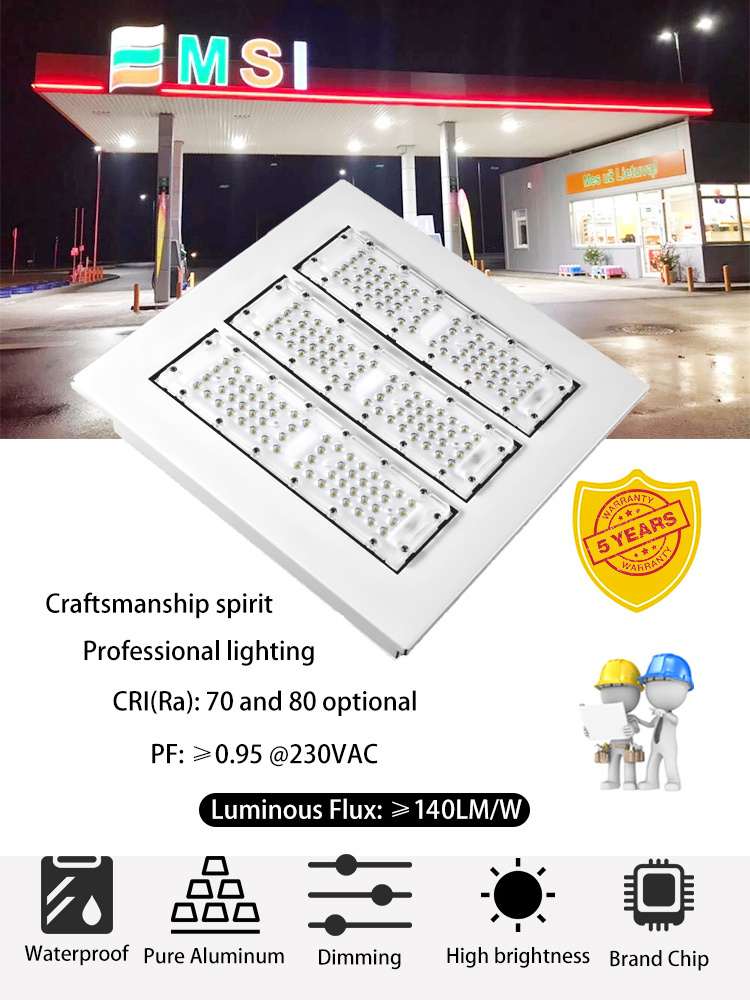 Led Recessed Canopy Lights High Power Outdoor Cool White Retrofit 100w 120 Watts 150w OEM 80 IP65 70 150 40000 50000lm