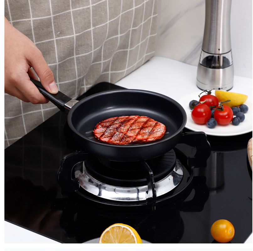 Factory direct selling 16 cm small fried cooker ripples without dipping pot frying pan, steak store frying cooker home small