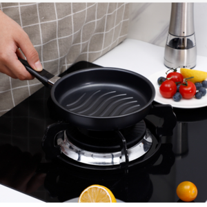 Factory direct selling 16 cm small fried cooker ripples without dipping pot frying pan, steak store frying cooker home small