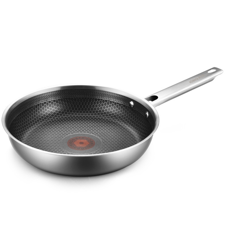 Warm 304 stainless steel flat pot double -sided honeycomb non -stick pot house pancake beef steak fried pan wholesale