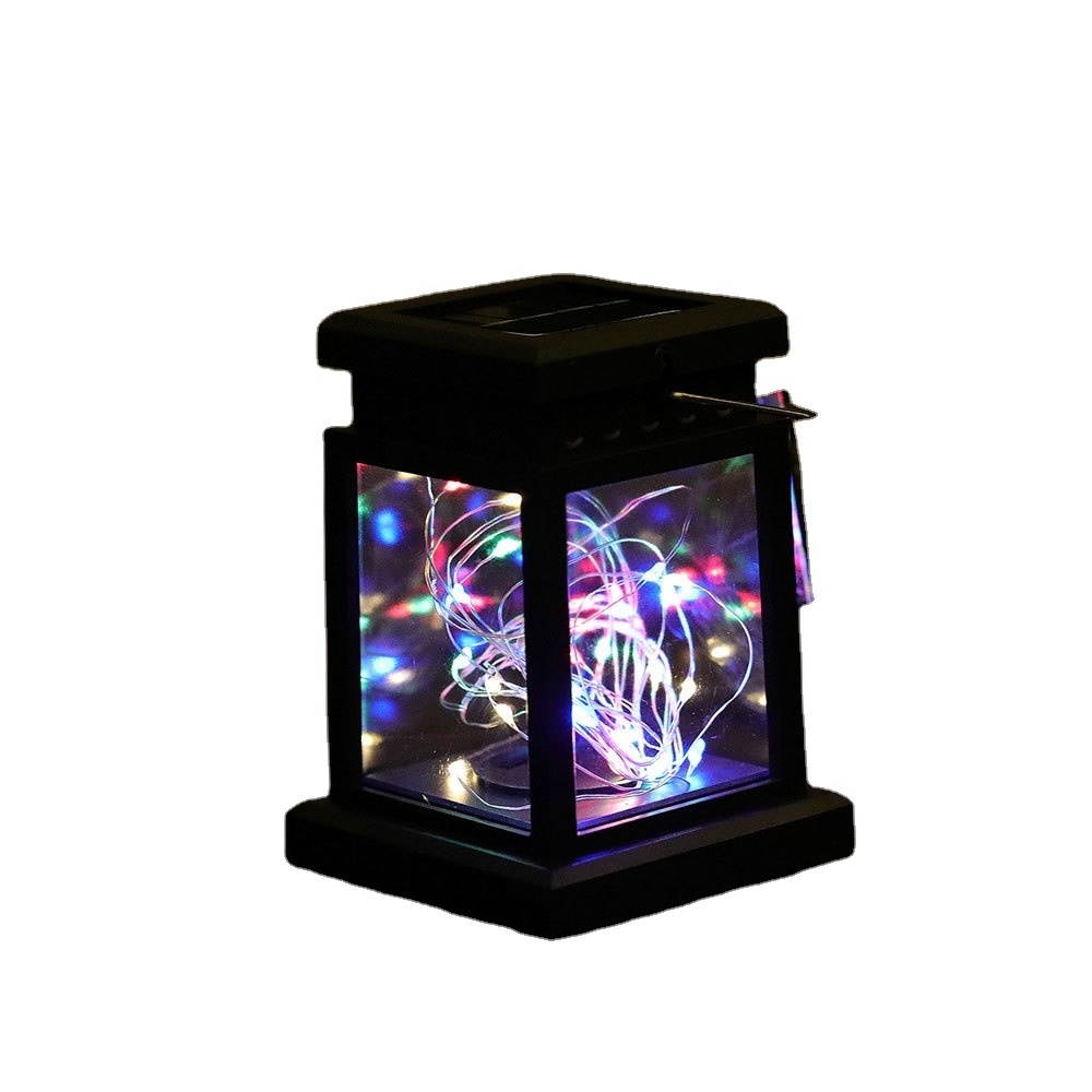 New outdoor waterproof garden lantern lantern handling small hanging light solar palace lantern garden candlelight decoration