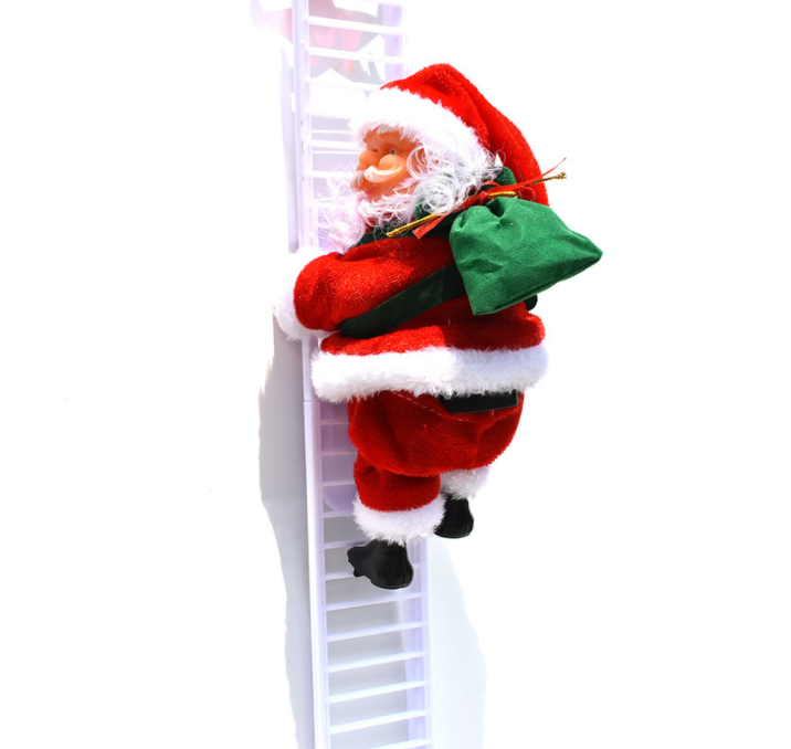 Elderly climb ladder climbing rope Electric music Santa Claus Classes climbing ladder dolls for Christmas gifts