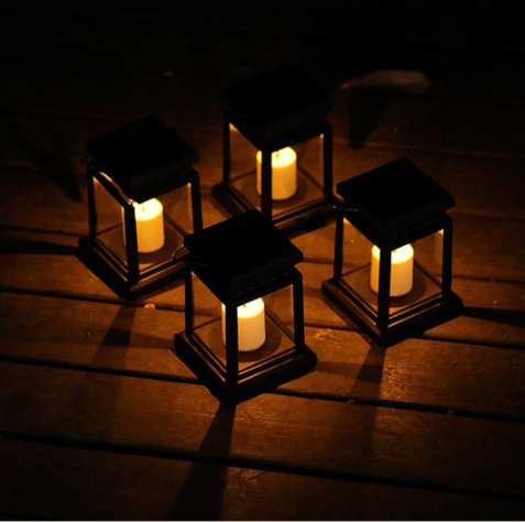 New outdoor waterproof garden lantern lantern handling small hanging light solar palace lantern garden candlelight decoration