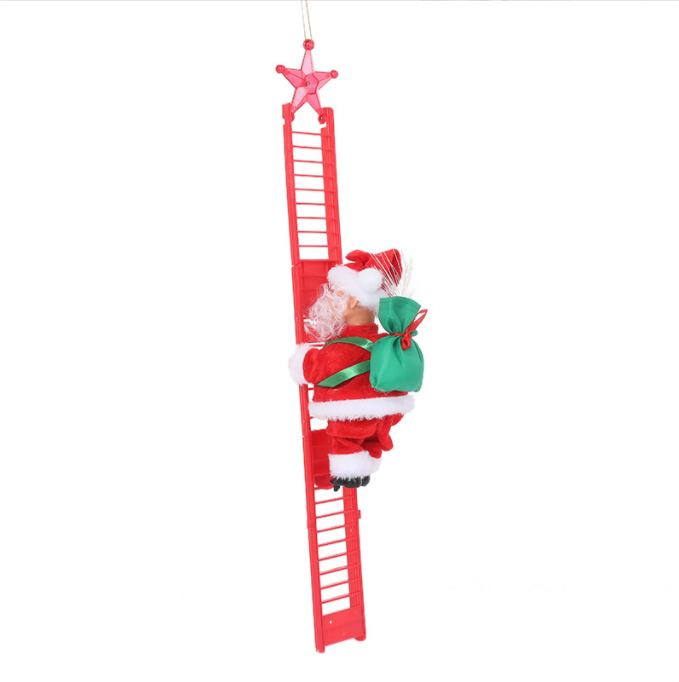 Elderly climb ladder climbing rope Electric music Santa Claus Classes climbing ladder dolls for Christmas gifts