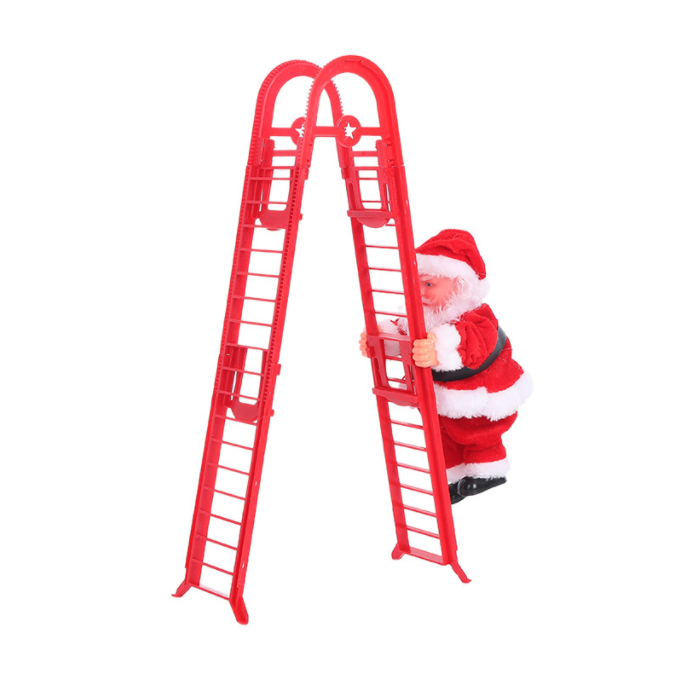 Elderly climb ladder climbing rope Electric music Santa Claus Classes climbing ladder dolls for Christmas gifts