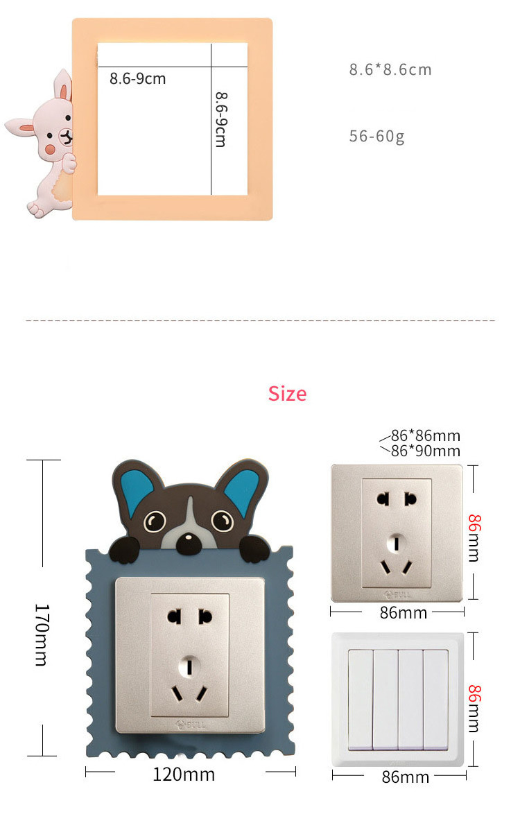 Luminous Switch Outlet Wall Sticker Cartoon Animal Unicorn Flamingo Switch Cover Room Decor 3D Silicone On-off Switch Sticker