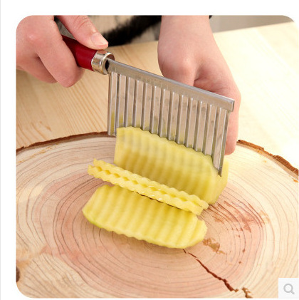 Crinkle Cutter Knife Stainless Steel Cutting Tool for Potato Carrot Chip Vegetable French Fry Wavy Chopper Wave Slicer Steel