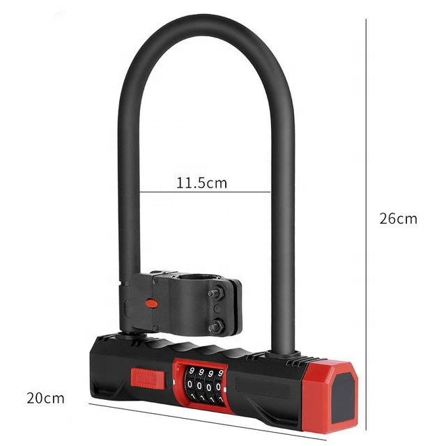 High quality Bike Motorcycle Steel Locks Anti-theft Bicycle Lock Cycling 4 Digit Combination Anti Theft Bike U Lock