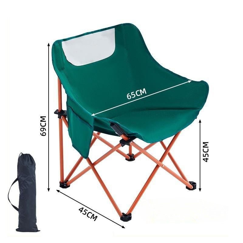 Oversized Fully Padded Camping Chair with Lumbar Support Heavy Duty Quad Fold Chair Arm Chair with Cooler Bag