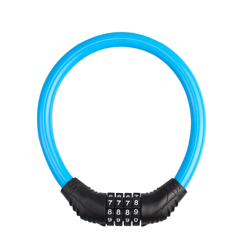 High Quality Blue Bike Lock, Heavy Duty Bicycle Locks Anti Theft with 4 Digit Resettable Combination Cycling Cable Lock