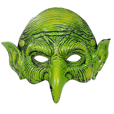 Halloween Party Horror Witch Mask with Hat Cosplay Scary Clown Hag Latex Masks Green Face Big Nose Old Women Costume Party Props