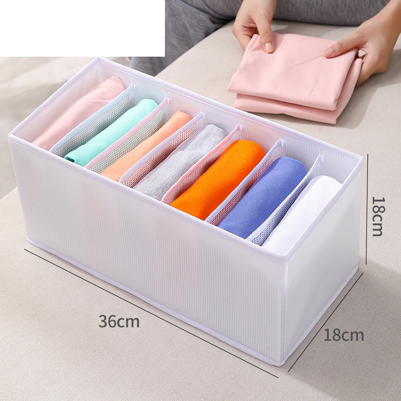 Jeans Clothes Organizer Drawer Closet Organizers for Jeans Bras Underwears Socks Compartment Storage Box T-shirt Home Storage