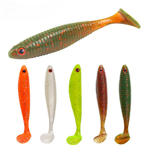 5 Color Saltwater Sea Shad Paddle Tail Soft Worm Lure Freshwater Soft Lure Bait