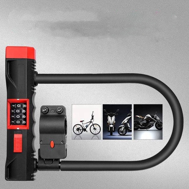 Wholesale High Security Bike Lock Heavy Duty Steel Bicycle 4 Digits Combination Key U-lock Big Anti Theft Bike U Lock