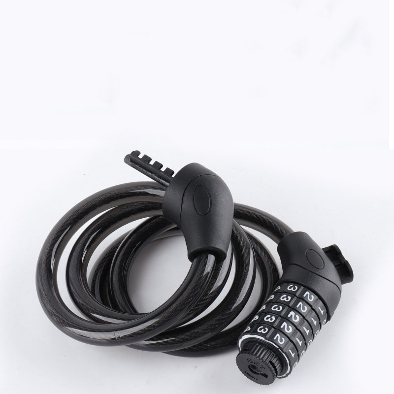 Bike Lock Cable Combination Bicycle Lock with Mounting Bracket High Security 5 Digit Resettable Coiling Anti Theft Cable Locks