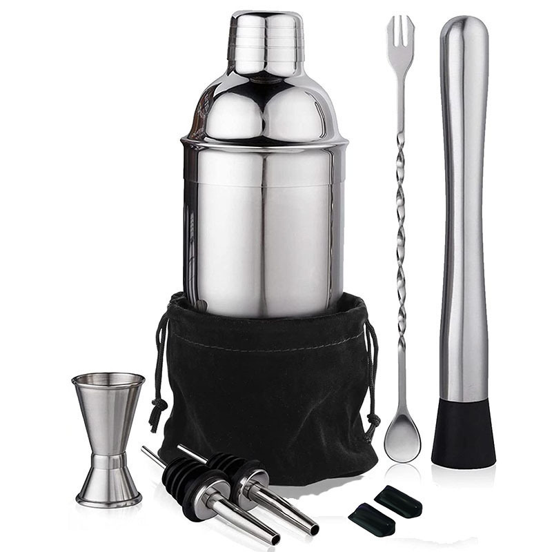 Cocktail Shaker Set Bartender Kit for Alcoholic Drinks Classic Stainless Steel Drink Mixer Set Essential Cocktail Bar Tool Set