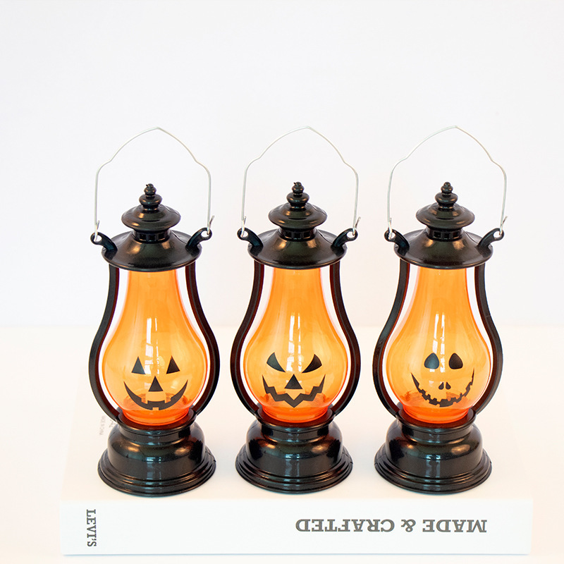 Halloween Pumpkin Lamp Mini Candle Lantern Fall Decor with Hanging Loop Pumpkin Lantern Night Light for Ghost Party Home Outdoor