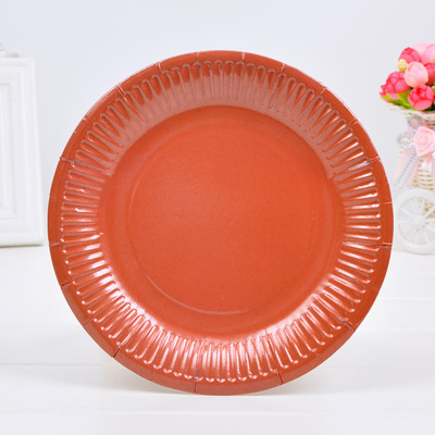 Color Paper Plate Disposable Round DIY Disposable Plate Paper Dish for Dinner Plates Birthday Party Supply