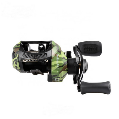 Baitcasting Fishing Reel Ultra Smooth Rotate Magnetic Star Drag Saltwater Fish Reels, Camouflage 6.3:1 Gear Ratio Rubber Cork