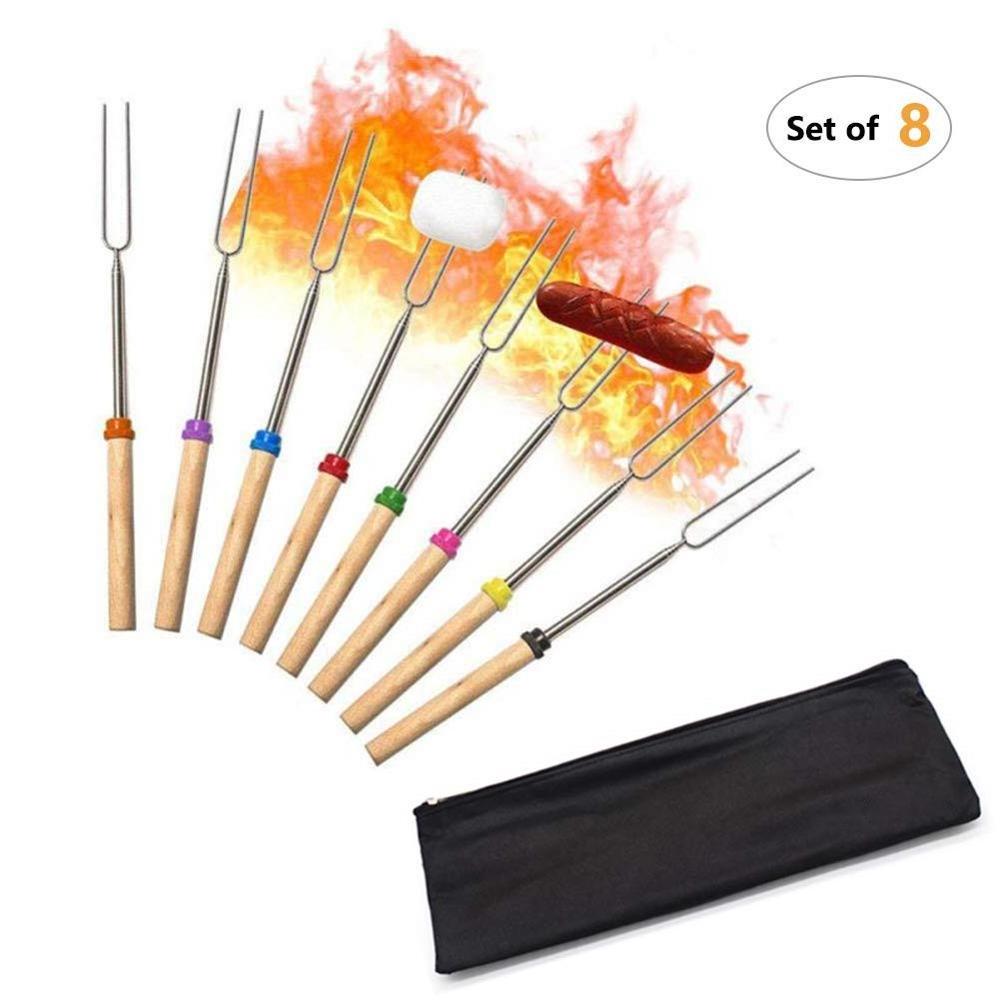 Marshmallow Roasting Smores Sticks,Extendable Sturdy Stainless Steel Roasting Forks