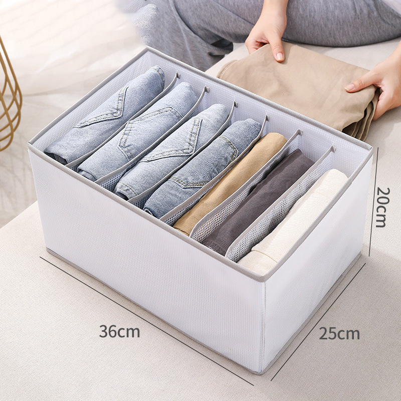 Jeans Clothes Organizer Drawer Closet Organizers for Jeans Bras Underwears Socks Compartment Storage Box T-shirt Home Storage