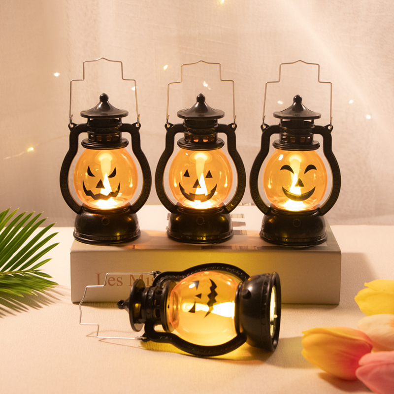 Halloween Pumpkin Lamp Lantern Halloween Pumpkin Lights Led Night Light with Battery for Ghost Party Home Outdoor Yard Decor