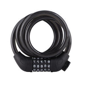 Bike Lock Cable Combination Bicycle Lock with Mounting Bracket High Security 5 Digit Resettable Coiling Anti Theft Cable Locks