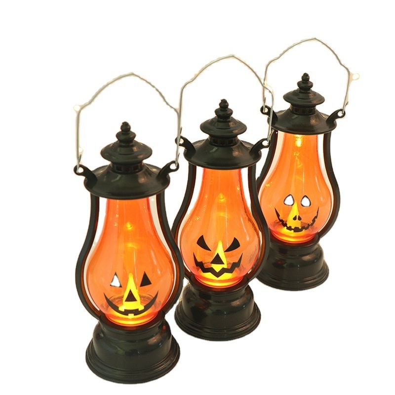 Halloween Pumpkin Lamp Mini Candle Lantern Fall Decor with Hanging Loop Pumpkin Lantern Night Light for Ghost Party Home Outdoor