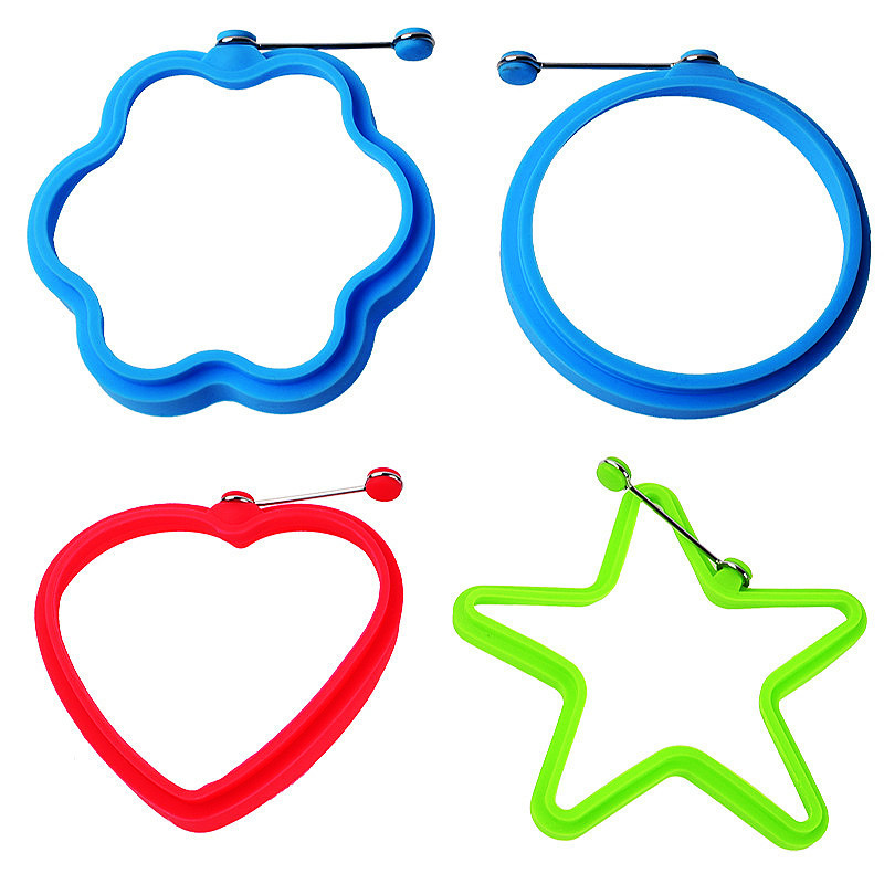 Egg Ring Molds for Cooking silicone Mold Rings for Griddle Heart Flower Star Set Kitchen Accessories