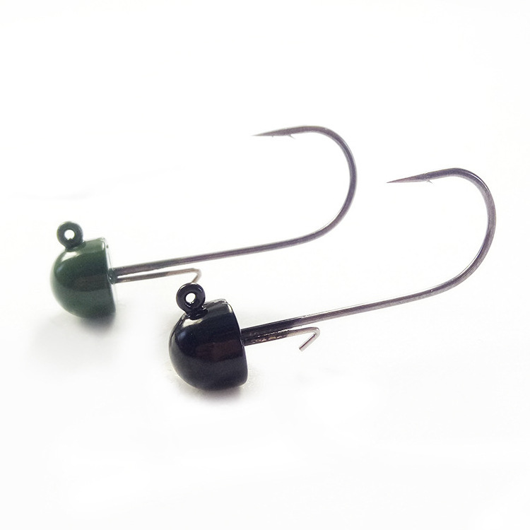 Unikerfishing Black Green Mushroom Jighead Hook, High Quality 1/10 OZ 1/8 OZ 1/6 OZ Soft Lure Tungsten Jig Head