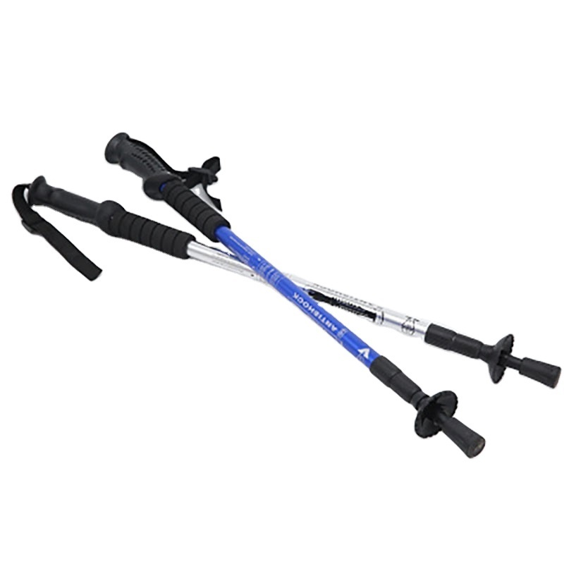 Lightweight Aluminum Trekking Poles Collapsible Hiking Poles Walking & Running Sticks with Natural Cork Grips Quick Locks