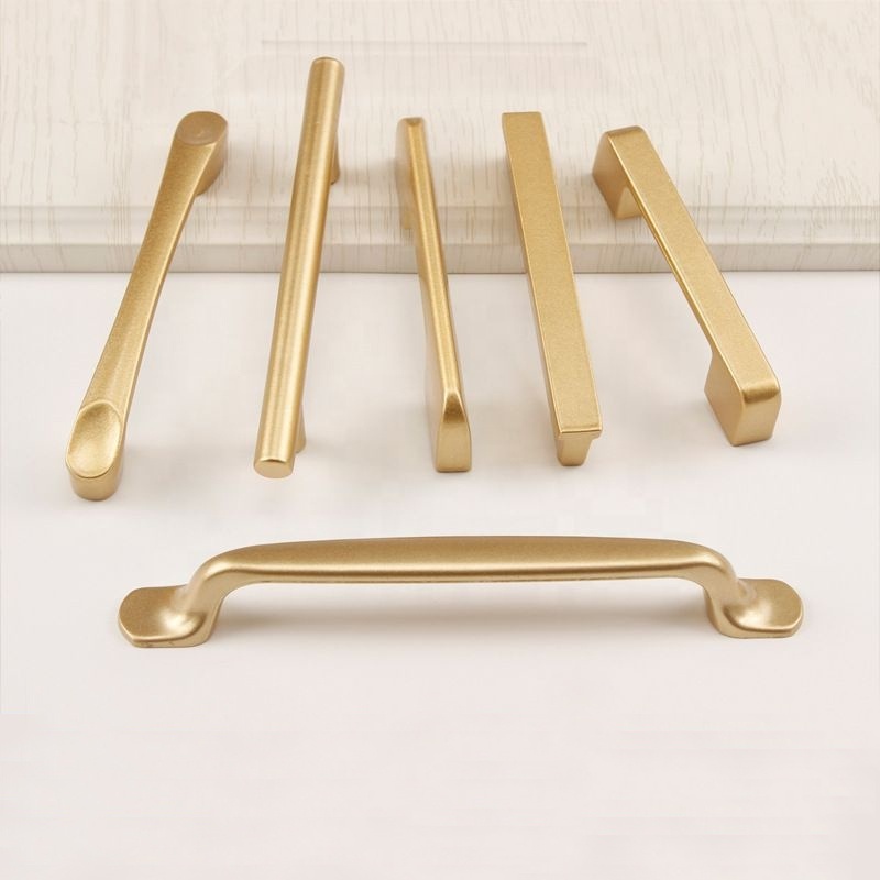 Factory direct sale modern simple atmospheric wardrobe cabinet door handle gold  drawer  cabinet Aluminum alloy handle