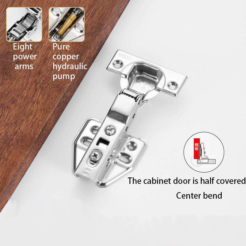 304 stainless steel hydraulic hinge Mute buffer damper hinge Cabinet fittings Fixed dump closet door hinge chain