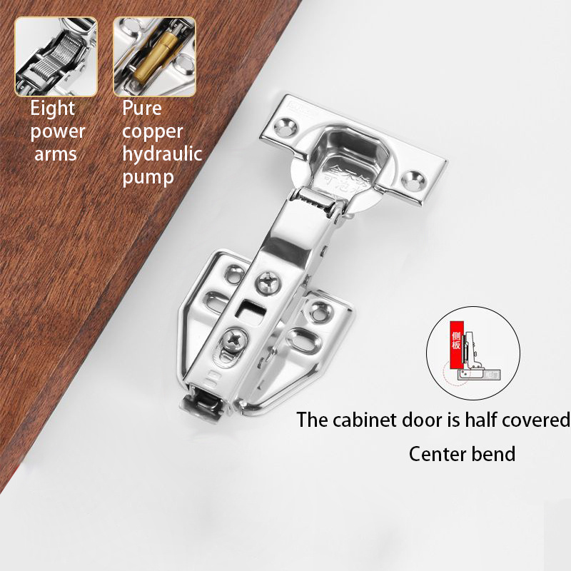 304 stainless steel hydraulic hinge Mute buffer damper hinge Cabinet fittings Fixed dump closet door hinge chain