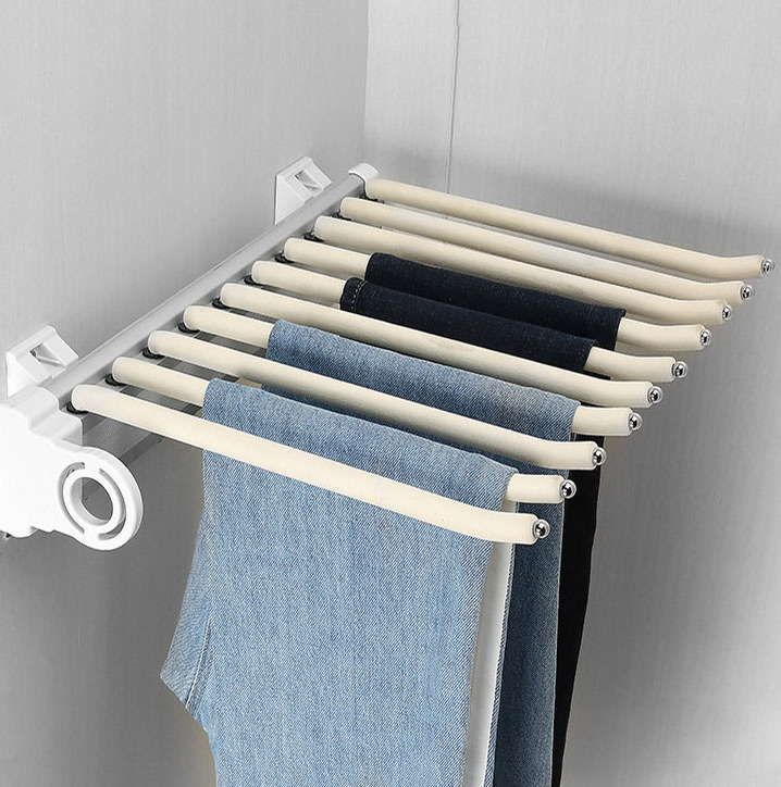 High quality wardrobe metal rack Double hanger Metal hanger pants rack