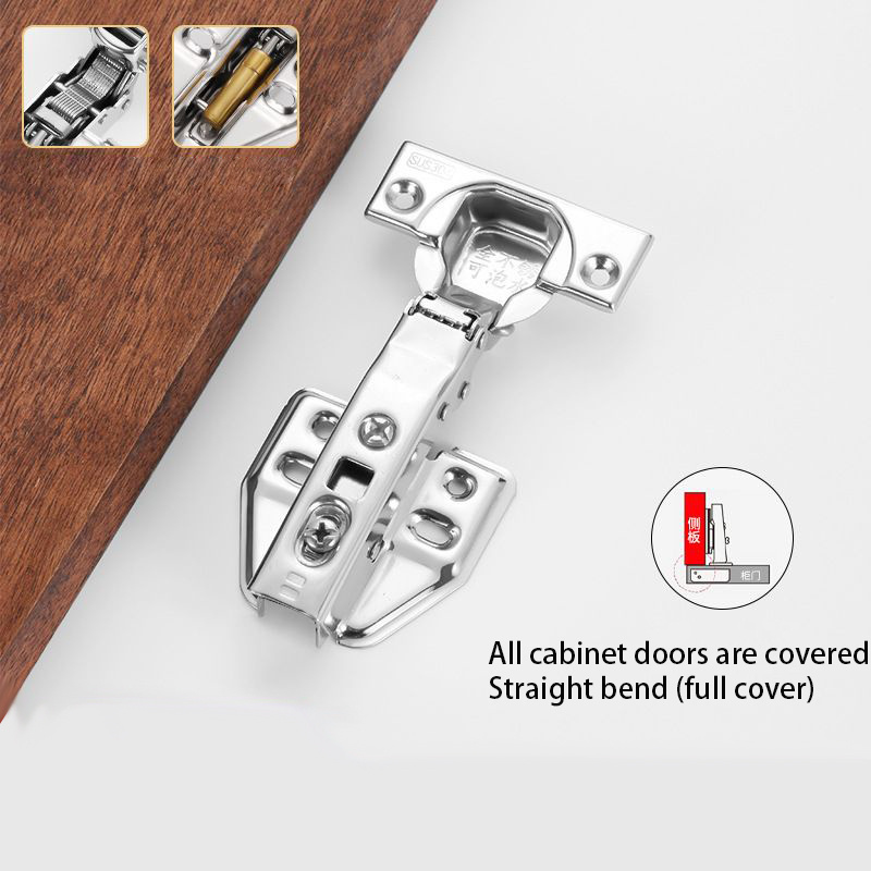 304 stainless steel hydraulic hinge Mute buffer damper hinge Cabinet fittings Fixed dump closet door hinge chain