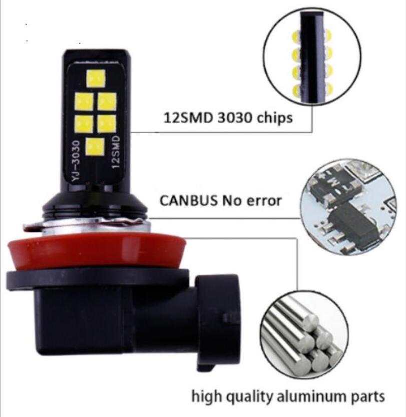 Super Bright Car Fog Lights lamps DRL 12V 6000K White Yellow H16JP H7 9005 HB3 9006 HB4 H8 H11 Motor Auto LED Bulb