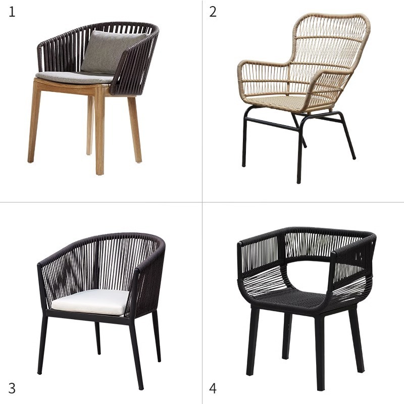 Nordic creative outdoor leisure chair combination living room courtyard balcony simple aluminum rattan chair sun room furniture