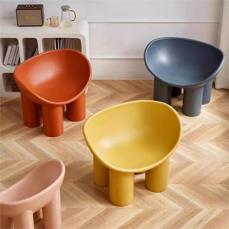 Nordic colorful PE plastic roly poly chair elephant leg lounge kids chair furniture leisure chair for living room