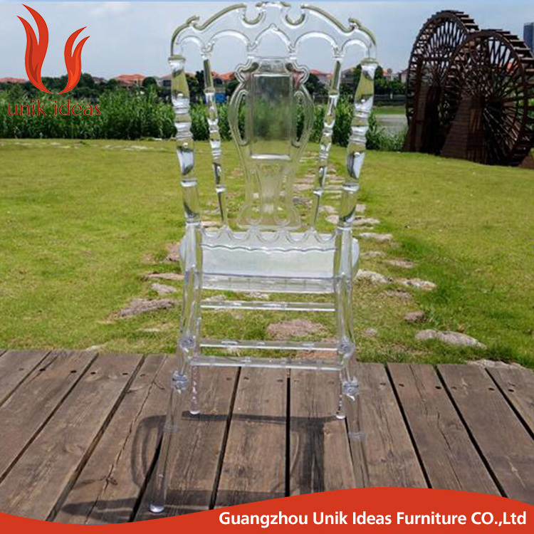 Hot Sale Hotel Banquet Crown Royal Acrylic Chair Transparent Resin Napoleon Wedding Chairs