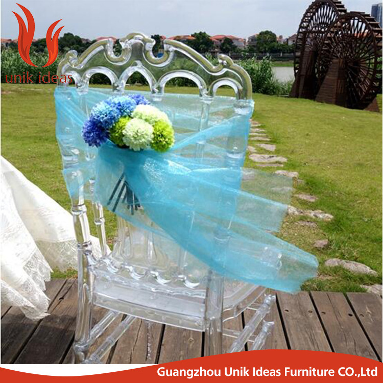 Hot Sale Hotel Banquet Crown Royal Acrylic Chair Transparent Resin Napoleon Wedding Chairs