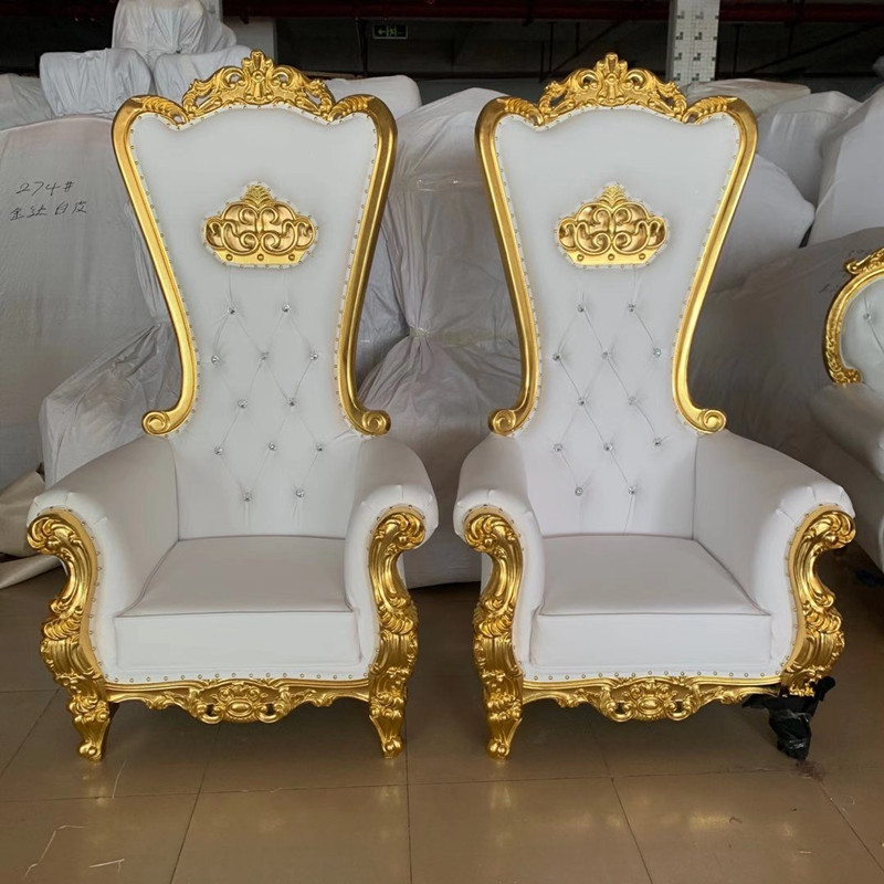 Victorian Frame Wedding King Or Queen Royal Wholesale Black Velvet Wood Throne Chair