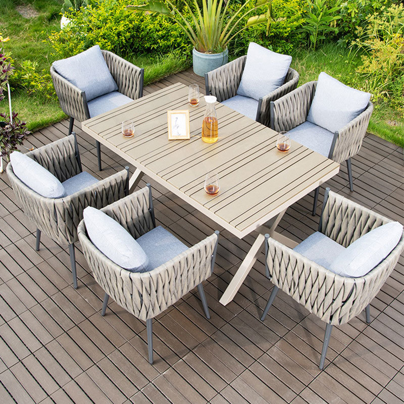 Wholesale Outdoor Furniture Balcony Courtyard Table And Chairs  Rattan 6 People Garden Sets