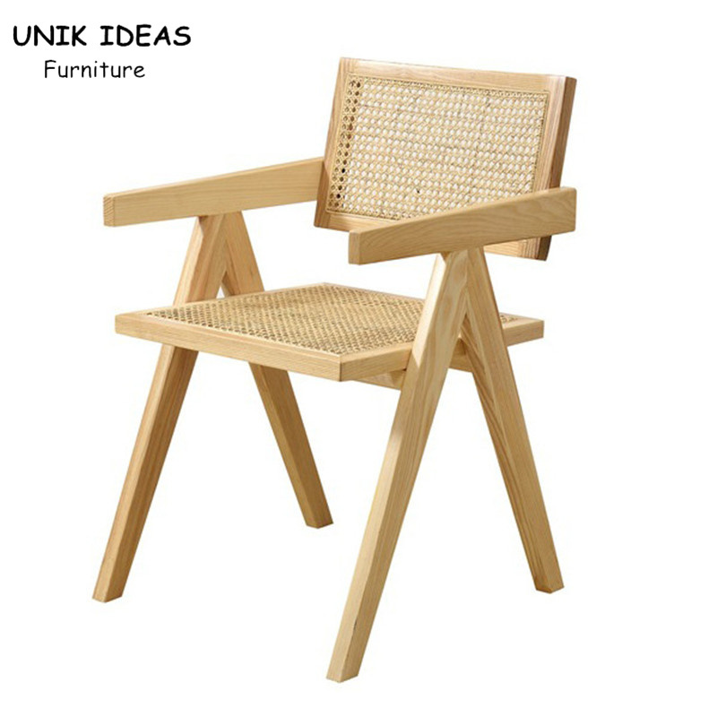 Nordic Classic Solid Wooden Chair Home Interior Dining Room  Restaurant Rattan Dining Chairs