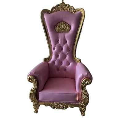 Victorian Frame Wedding King Or Queen Royal Wholesale Black Velvet Wood Throne Chair