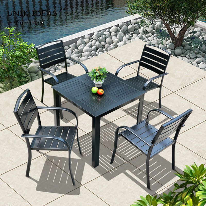 Coffee Shop Outdoor Furniture Dining Set Table And Chair Metal Restaurant Furniture Table Sets