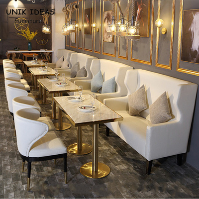 Dining Marble Tables And Chairs Restaurant Sofa Sets Commercial Canteen Furniture Modern Fast Food Booth Seating