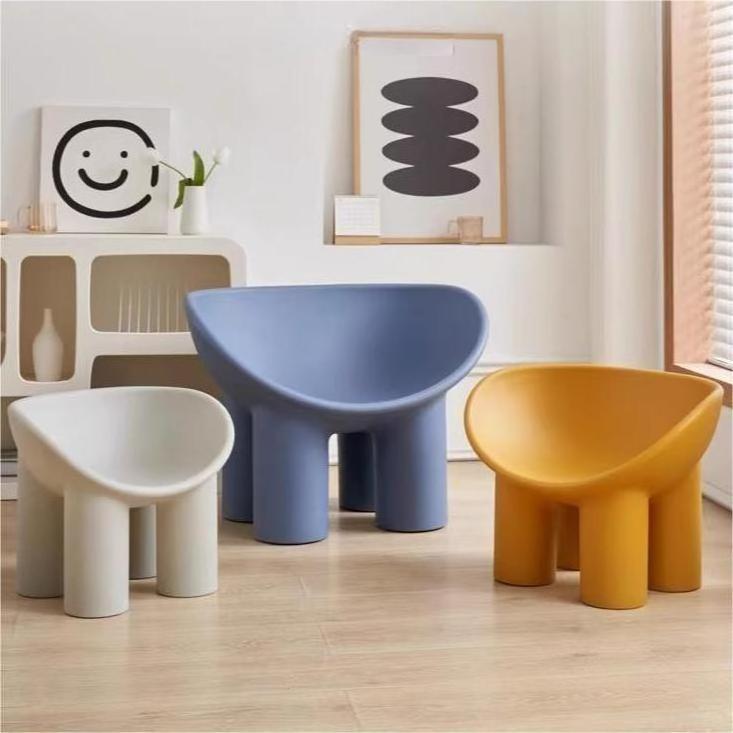 Nordic colorful PE plastic roly poly chair elephant leg lounge kids chair furniture leisure chair for living room